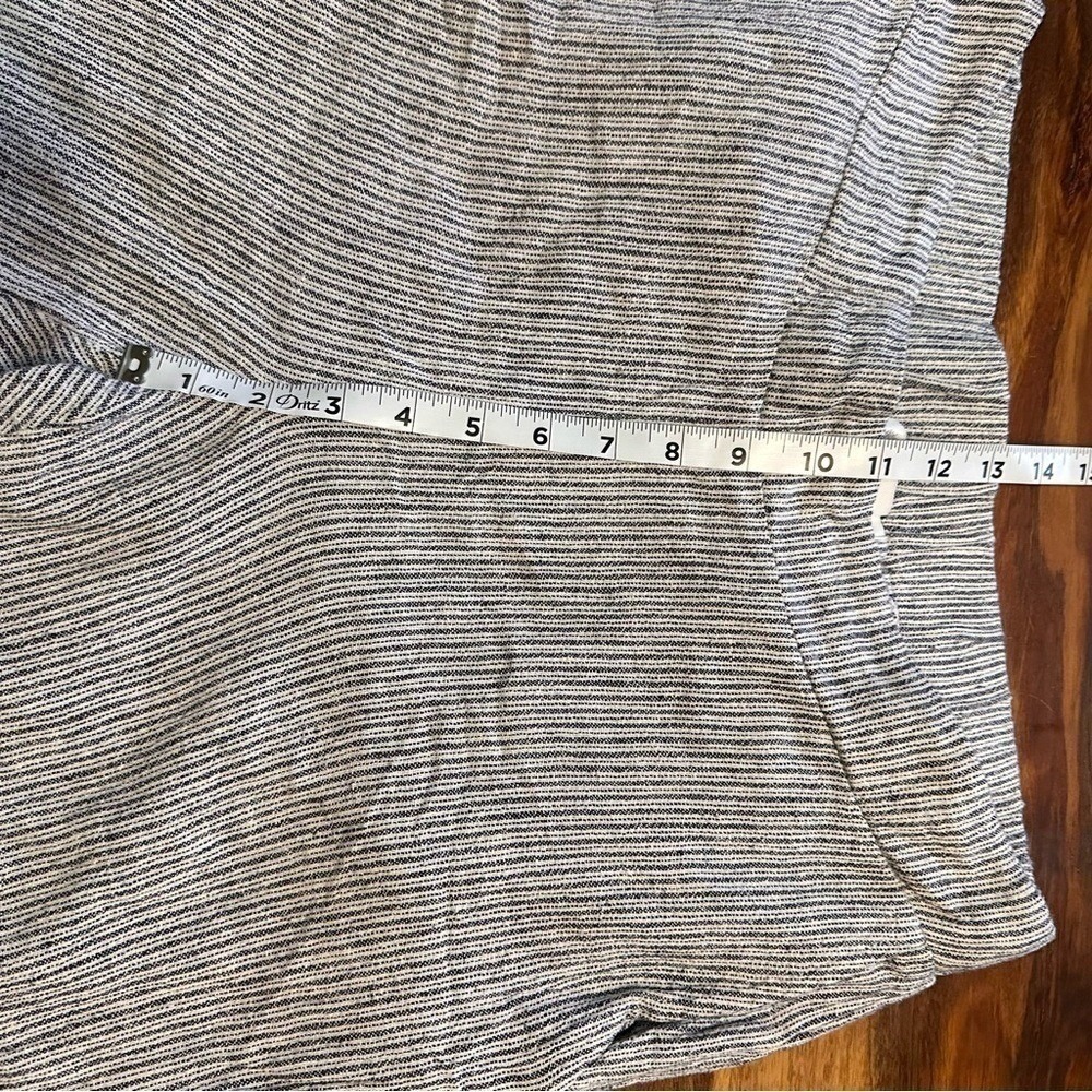 Cristina Womens Grey White Pinstripe Linen Blend Straight Leg Pants Size M - Picture 7 of 8